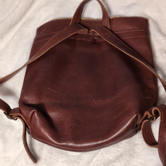 Brown Leather Backpack - Picture 3 of 4